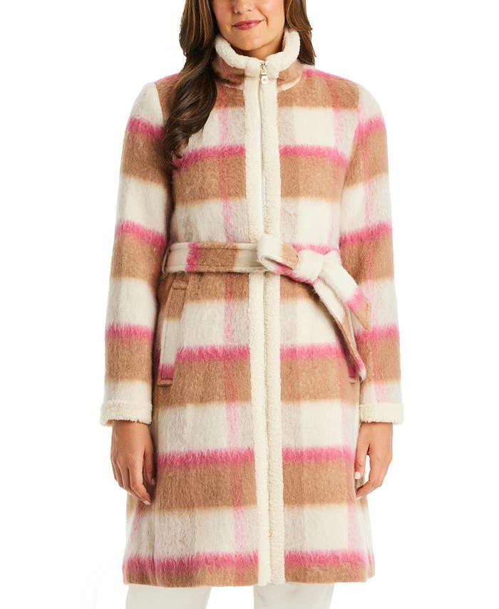 Kate Spade New York Women's Belted Plaid Coat 3 Kate Spade New York Women's Belted Plaid Coat