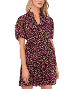 CeCe Women's Short Sleeve Tiered Ruffle Neck Dress -Clothing Shop 21921851 fpx