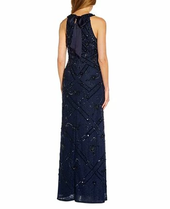 Adrianna Papell Halter Beaded-Lace Gown 4 Adrianna Papell Halter Beaded-Lace Gown - Image 2