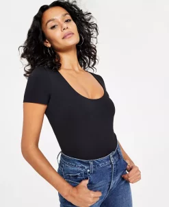 Bar III Women's Scoop-Neck Compression Bodycon Bodysuit, Created For Macy's -Clothing Shop 21932530 fpx