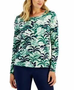 Karen Scott Women's Botanical-Print Top, Created For Macy's