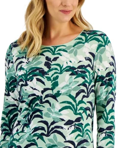 Karen Scott Women's Botanical-Print Top, Created For Macy's -Clothing Shop 21951514 fpx