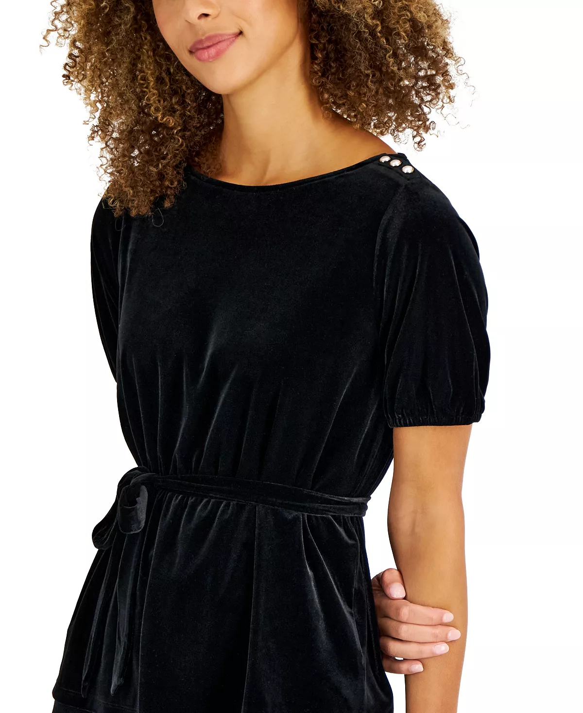 Charter Club Women's Velvet Tie-Waist Top, Created For Macy's 4 Charter Club Women's Velvet Tie-Waist Top, Created For Macy's - Image 2