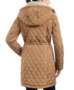 Michael Kors Women's Hooded Faux-Fur-Trim Quilted Coat, Created For Macy's -Clothing Shop 21959109 fpx