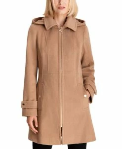 Michael Kors Women's Hooded Notched-Collar Coat