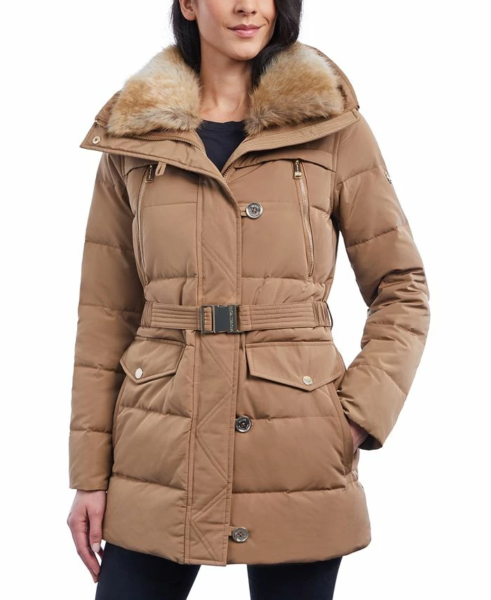 Michael Kors Women's Faux-Fur-Collar Hooded Down Puffer Coat, Created For Macy's 3 Michael Kors Women's Faux-Fur-Collar Hooded Down Puffer Coat, Created For Macy's