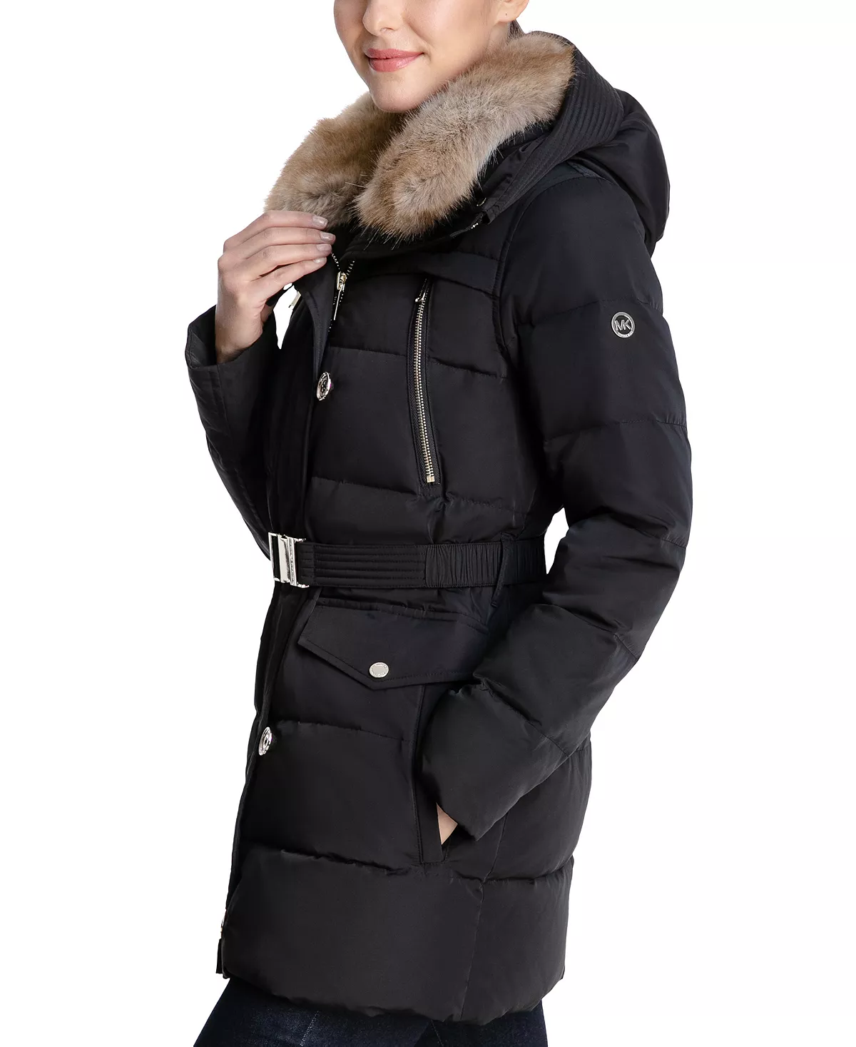 Michael Kors Women's Faux-Fur-Collar Hooded Down Puffer Coat, Created For Macy's 6 Michael Kors Women's Faux-Fur-Collar Hooded Down Puffer Coat, Created For Macy's - Image 4