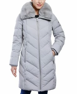 Michael Kors Women's Faux-Fur-Collar Hooded Down Puffer Coat