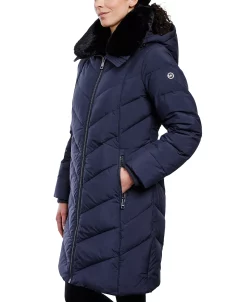 Michael Kors Women's Faux-Fur-Collar Hooded Down Puffer Coat -Clothing Shop 21959632 fpx