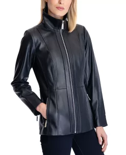 Michael Kors Women's Leather Coat, Created For Macy's -Clothing Shop 21959804 fpx
