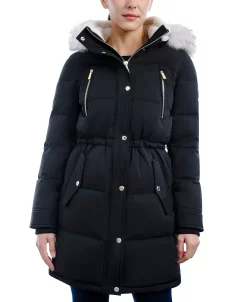 Michael Kors Women's Fleece-Collar Faux-Fur-Trim Hooded Puffer Coat 9 Michael Kors Women's Fleece-Collar Faux-Fur-Trim Hooded Puffer Coat -Clothing Shop 21960080 fpx