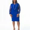 Kasper Lacey Lace-Sleeve Sheath Dress 1 Kasper Lacey Lace-Sleeve Sheath Dress -Clothing Shop 21971031 fpx