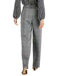 Bar III Women's Pleated Plaid Wide-Leg Pants, Created For Macy's -Clothing Shop 21971433 fpx
