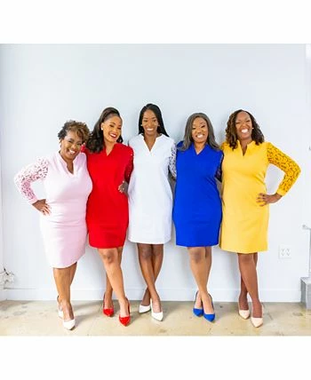 Kasper Lacey Lace-Sleeve Sheath Dress 5 Kasper Lacey Lace-Sleeve Sheath Dress - Image 3