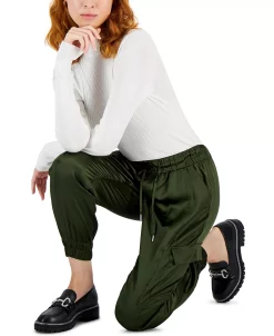 INC International Concepts Women's High-Rise Cargo Jogger Pants, Created For Macy's 10 INC International Concepts Women's High-Rise Cargo Jogger Pants, Created For Macy's -Clothing Shop 21987145 fpx