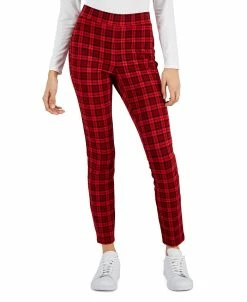 Style & Co Women's Plaid Ponté-Knit Pull-On Pants, Created For Macy's