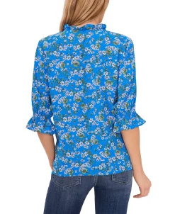 CeCe Women's Tie Neck Floral Print Blouse -Clothing Shop 22021142 fpx