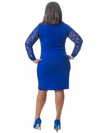 Kasper Lacey Lace-Sleeve Sheath Dress 4 Kasper Lacey Lace-Sleeve Sheath Dress - Image 2