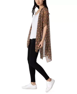 Black Tape Women's Floral-Print Kimono -Clothing Shop 22062849 fpx