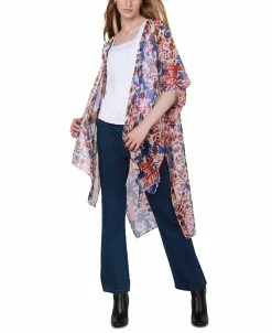 Black Tape Women's Floral-Print Kimono