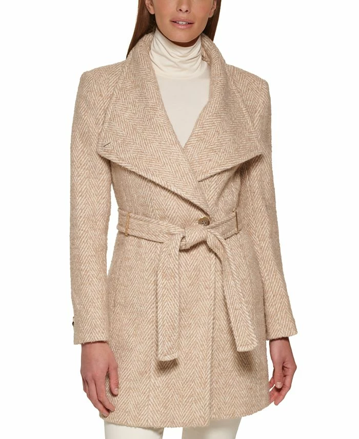Calvin Klein Women's Asymmetrical Belted Wrap Coat, Created For Macy's 3 Calvin Klein Women's Asymmetrical Belted Wrap Coat, Created For Macy's