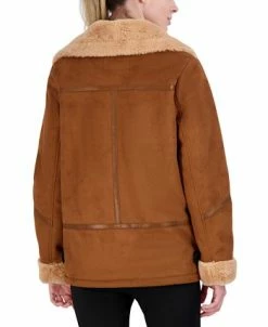 Steve Madden Juniors' Faux-Shearling Coat, Created For Macy's -Clothing Shop 22141068 fpx