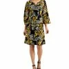 JM Collection Women's Embellished-Neck Printed A-Line Dress, Created For Macy's -Clothing Shop 22152687 fpx