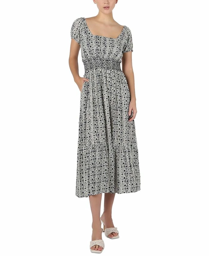 Black Tape Women's Smocked Ruffled-Hem Dress 3 Black Tape Women's Smocked Ruffled-Hem Dress