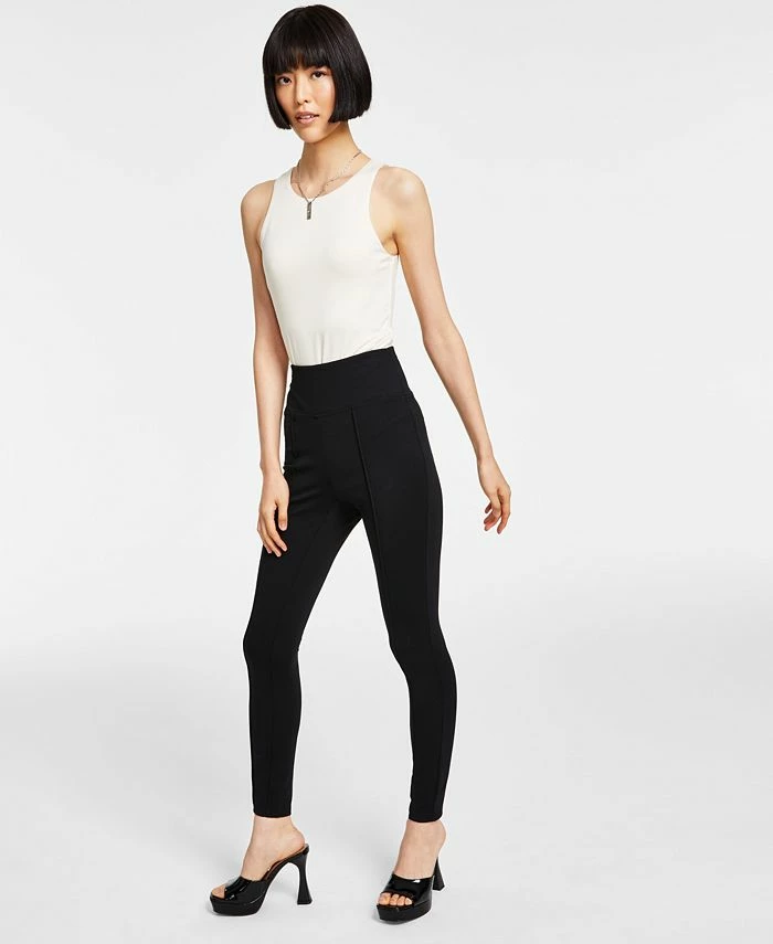 Bar III High-Waist Ponte-Knit Leggings, Created For Macy's 3 Bar III High-Waist Ponte-Knit Leggings, Created For Macy's