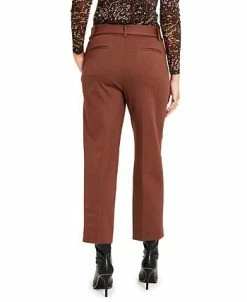 Bar III Women's Tie-Waist Straight-Leg Ankle Pants, Created For Macy's -Clothing Shop 22170698 fpx