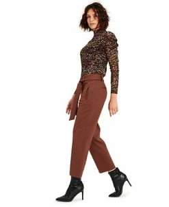 Bar III Women's Tie-Waist Straight-Leg Ankle Pants, Created For Macy's -Clothing Shop 22170699 fpx