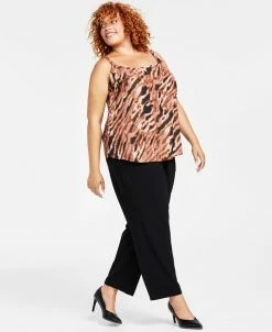 Bar III Plus Size Animal-Print Scoop-Neck Camisole, Created For Macy's
