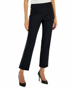 JM Collection Women's Pleather Side Panel Ponte Pants, Created For Macy's