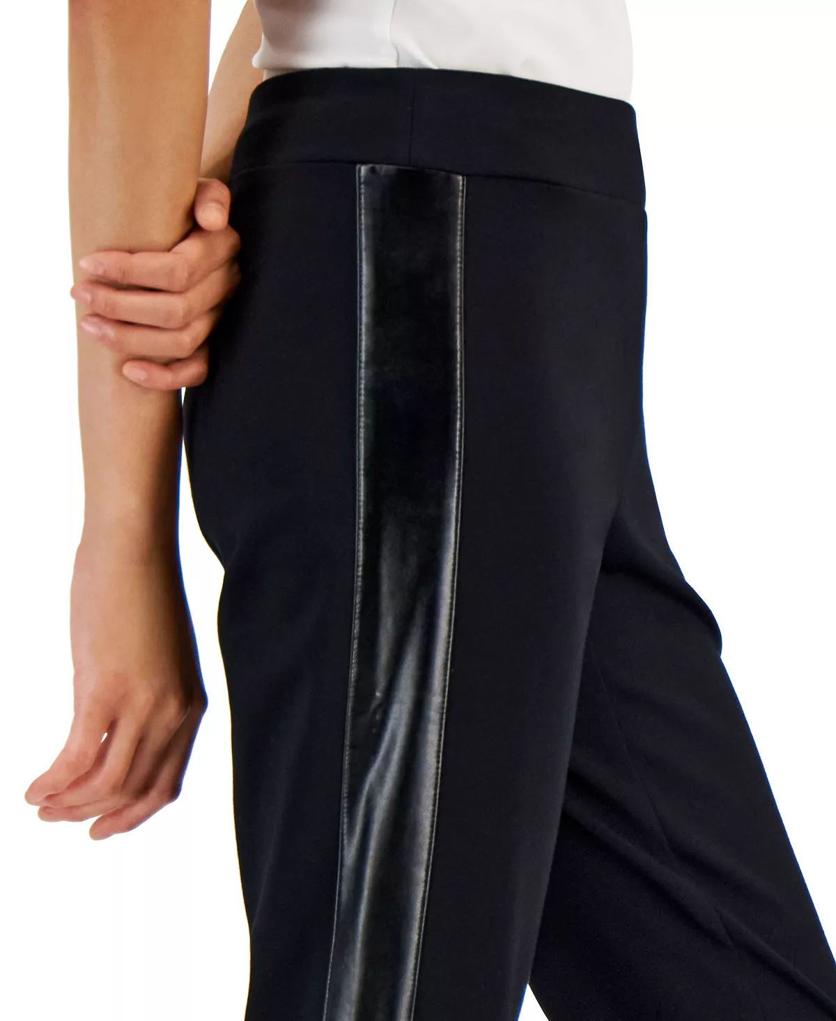 JM Collection Women's Pleather Side Panel Ponte Pants, Created For Macy's 6 JM Collection Women's Pleather Side Panel Ponte Pants, Created For Macy's - Image 4