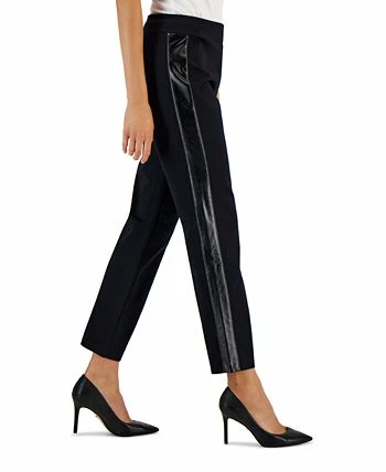 JM Collection Women's Pleather Side Panel Ponte Pants, Created For Macy's 5 JM Collection Women's Pleather Side Panel Ponte Pants, Created For Macy's - Image 3