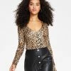 Bar III Women's Cheetah-Print Long-Sleeve Bodysuit, Created For Macy's -Clothing Shop 22188076 fpx