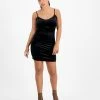Bar III Women's Ruched Bodycon Velvet Mini Dress, Created For Macy's