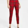 Bar III Women's Plaid High Rise Pull-On Leggings, Created For Macy's