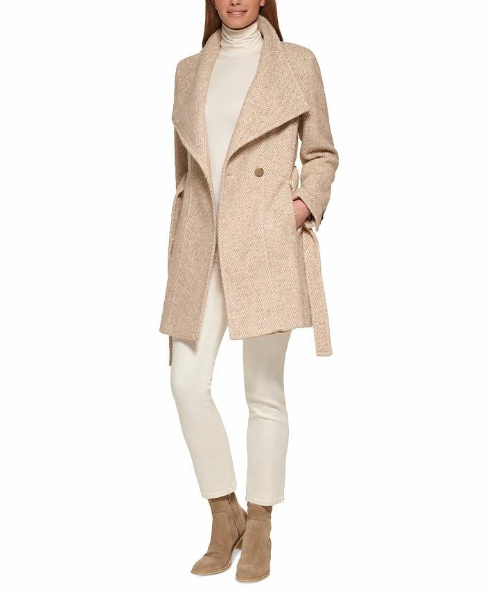 Calvin Klein Women's Asymmetrical Belted Wrap Coat, Created For Macy's 6 Calvin Klein Women's Asymmetrical Belted Wrap Coat, Created For Macy's - Image 4