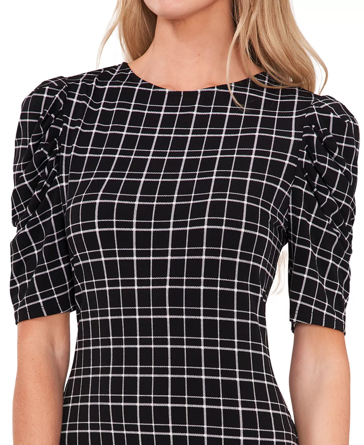 CeCe Women's Puff Sleeve Printed Knit Dress 5 CeCe Women's Puff Sleeve Printed Knit Dress - Image 3