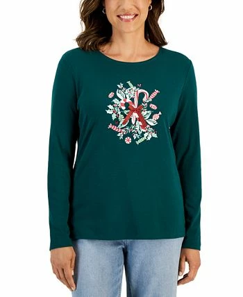 Karen Scott Women's Long-Sleeve Holiday Top, Created For Macy's 9 Karen Scott Women's Long-Sleeve Holiday Top, Created For Macy's - Image 7