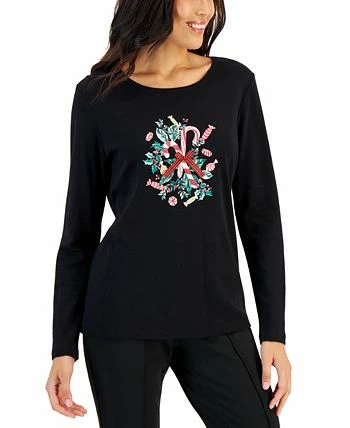 Karen Scott Women's Long-Sleeve Holiday Top, Created For Macy's 10 Karen Scott Women's Long-Sleeve Holiday Top, Created For Macy's - Image 8