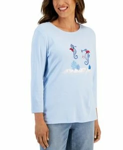 Karen Scott Women's Holiday Beach Top, Created For Macy's -Clothing Shop 22206656 fpx
