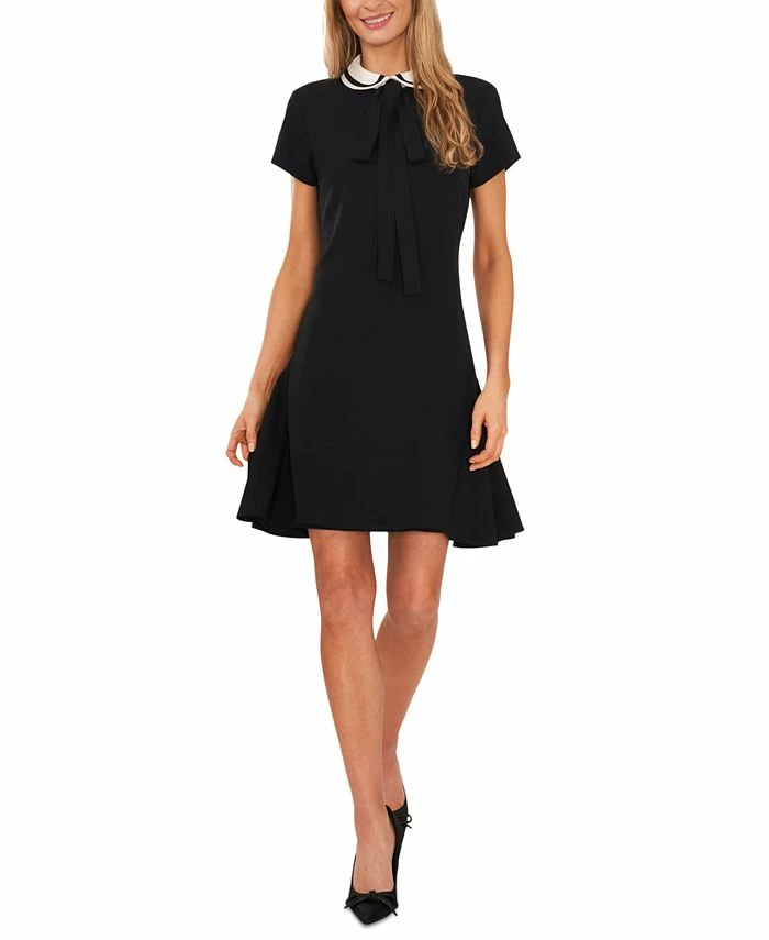 CeCe Women's Collared Bow-Tie A-Line Dress 3 CeCe Women's Collared Bow-Tie A-Line Dress