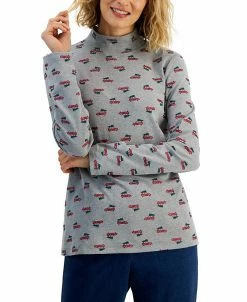 Karen Scott Women's Holiday Mock-Neck Top, Created For Macy's