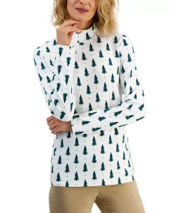 Karen Scott Women's Holiday Mock-Neck Top, Created For Macy's -Clothing Shop 22224022 fpx