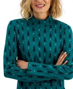 Karen Scott Women's Holiday Mock-Neck Top, Created For Macy's -Clothing Shop 22224036 fpx