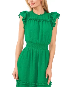 CeCe Ruffled Swiss Dot Midi Dress -Clothing Shop 22248269 fpx