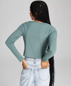 And Now This Women's Ribbed Cutout Top -Clothing Shop 22249523 fpx