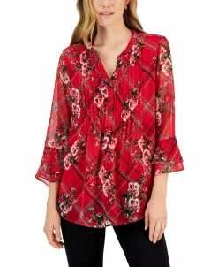 Charter Club Women's Etching Garden Top, Created For Macy's